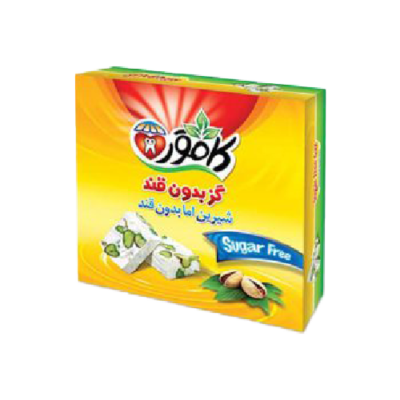 گز پسته و بادام بدون قند کامور